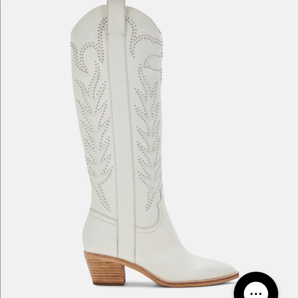 Dolce Vita Off White Solei Stud Boots / Size 8